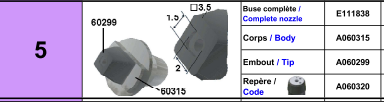 Europlacer Nozzle COMPLETE No.5